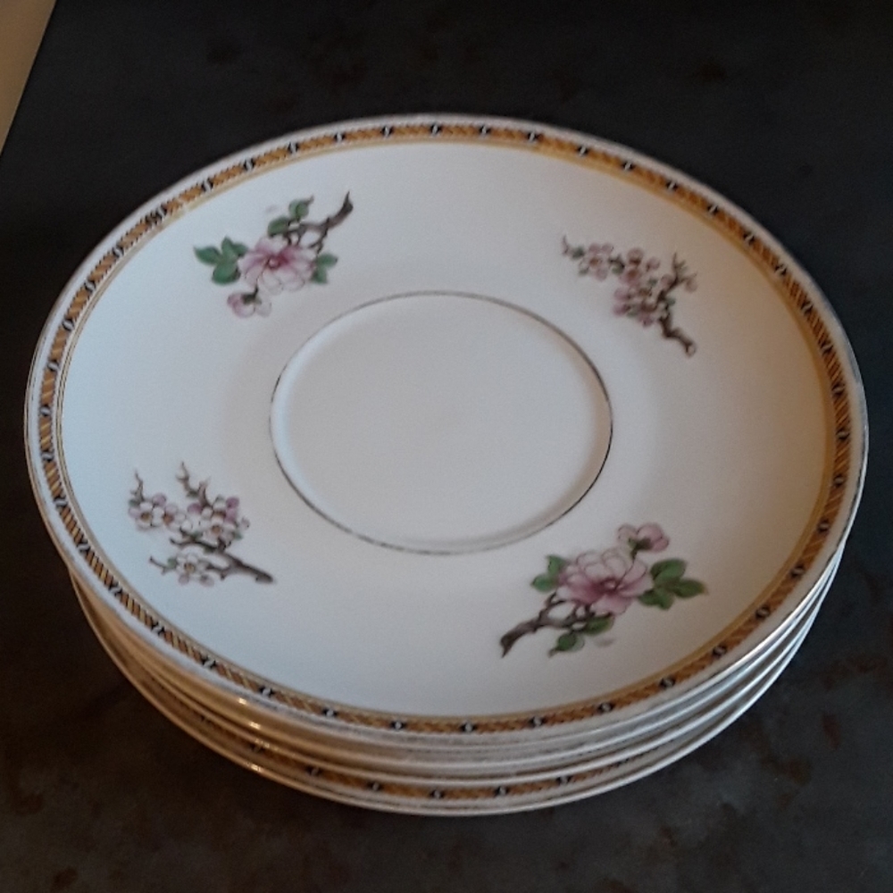 Mid century floral print Heinrich saucers